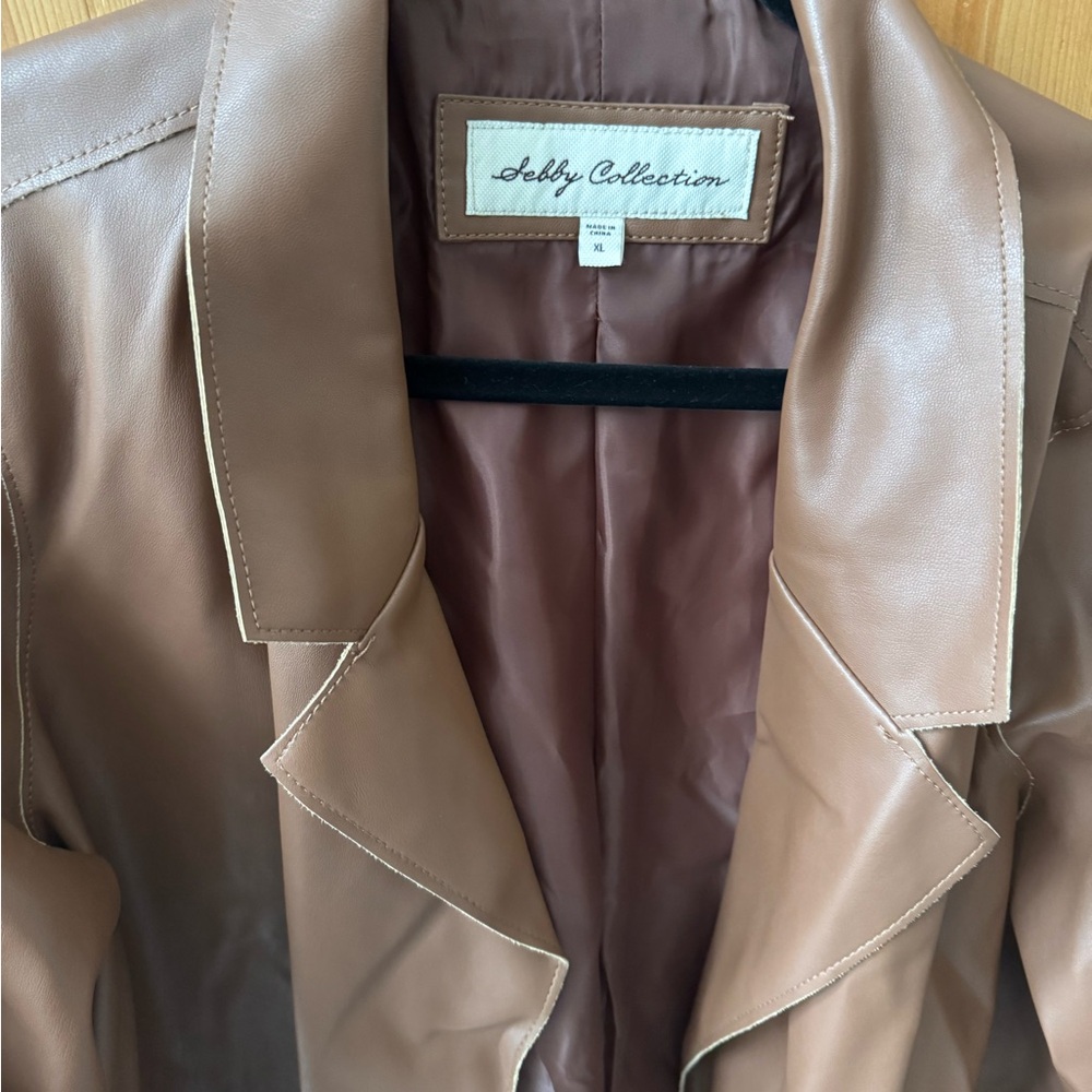 Women's Tan faux leather Jacket